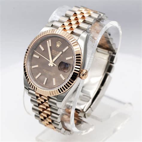 rolex 41 chocalte diamond dial jubilee|rolex datejust everose gold.